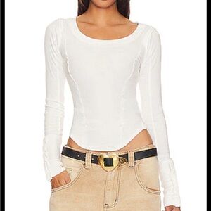 Free People We The Free Stuck On You Long Sleeve Tee White Size L